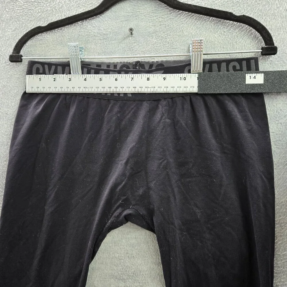 Gymshark Men Activewear‎ Pants M Black Elastane Nylon Running Legging Logo 18